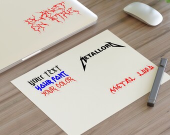 Metal Band Logo Benutzerdefinierter Text Personalisierte Aufkleber Blätter