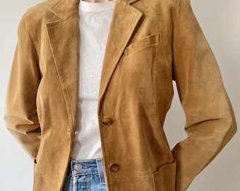 camel suede blazer