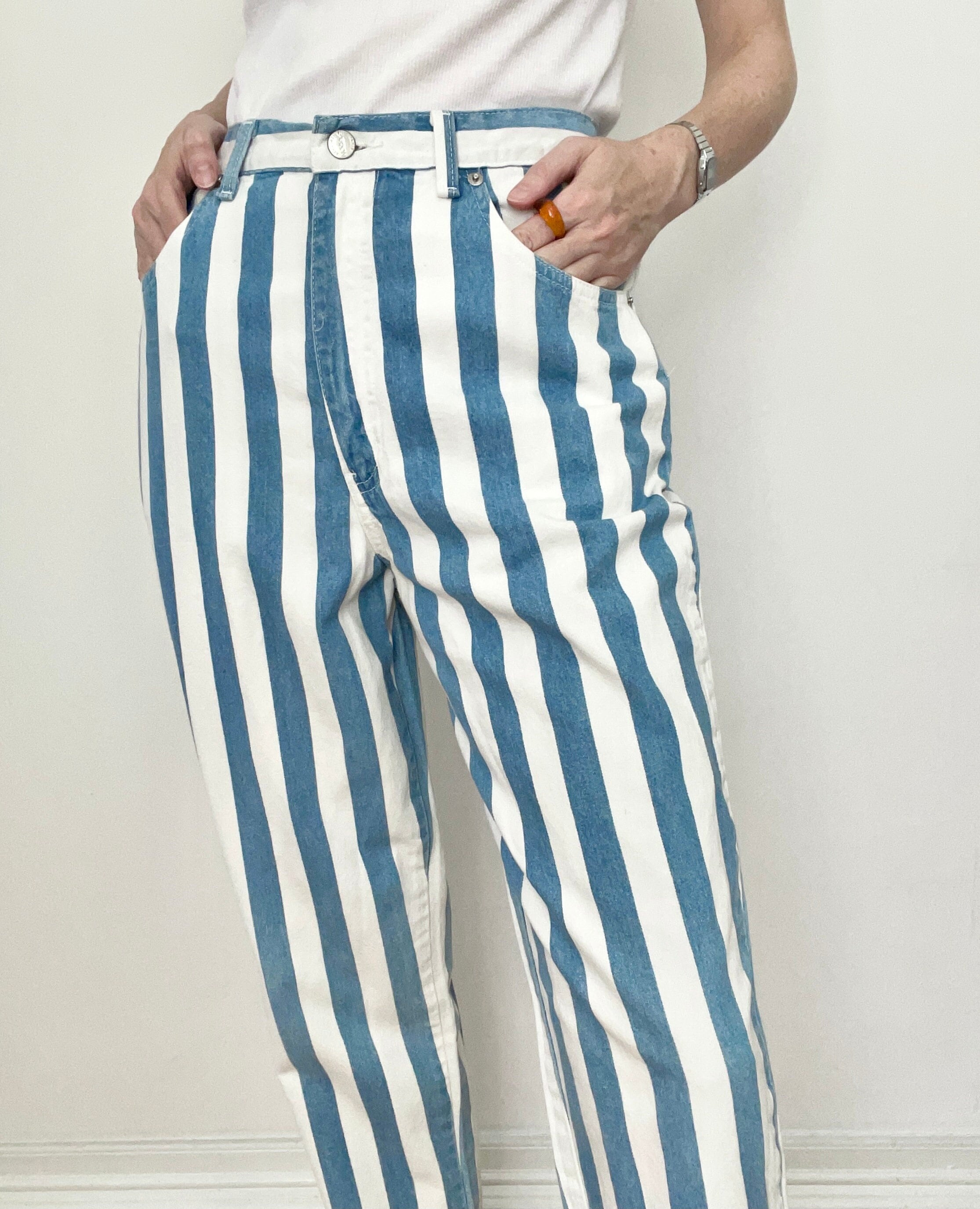 Striped Jeans - Etsy