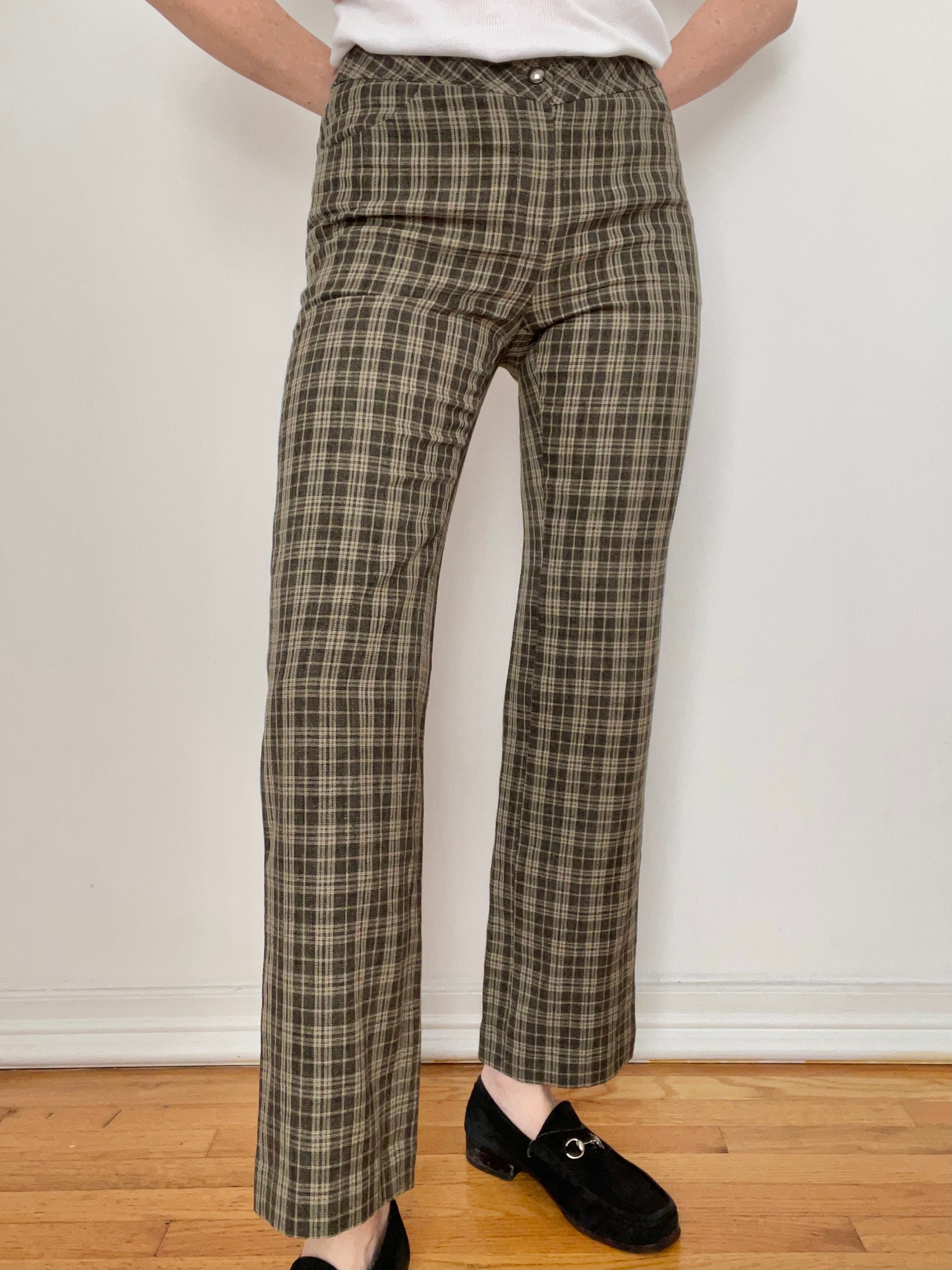 Vintage Plaid Pants - Etsy