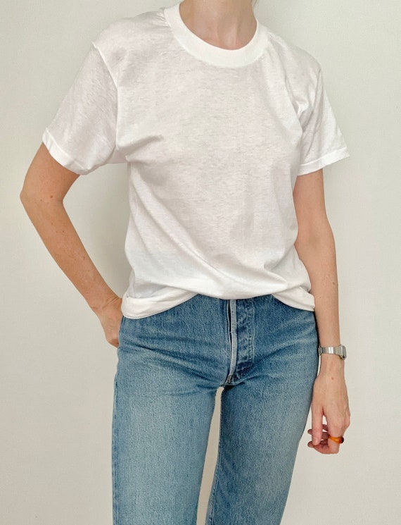 Vintage deadstock plain white Jockey tshirt brand … Gem