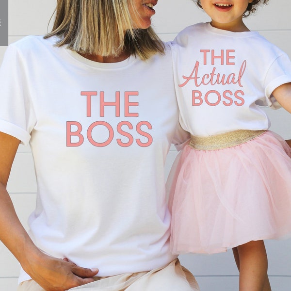 Matching mum and baby t-shirt, mum and daughter t-shirts, the boss t-shirt, gift for mum from baby, mothers day gift from son, mummy gift