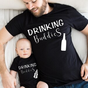 Drinking buddies dad and baby, Father and son shirt, fathers day gift from baby, matching baby grows, new dad and baby shirts, birthday gift