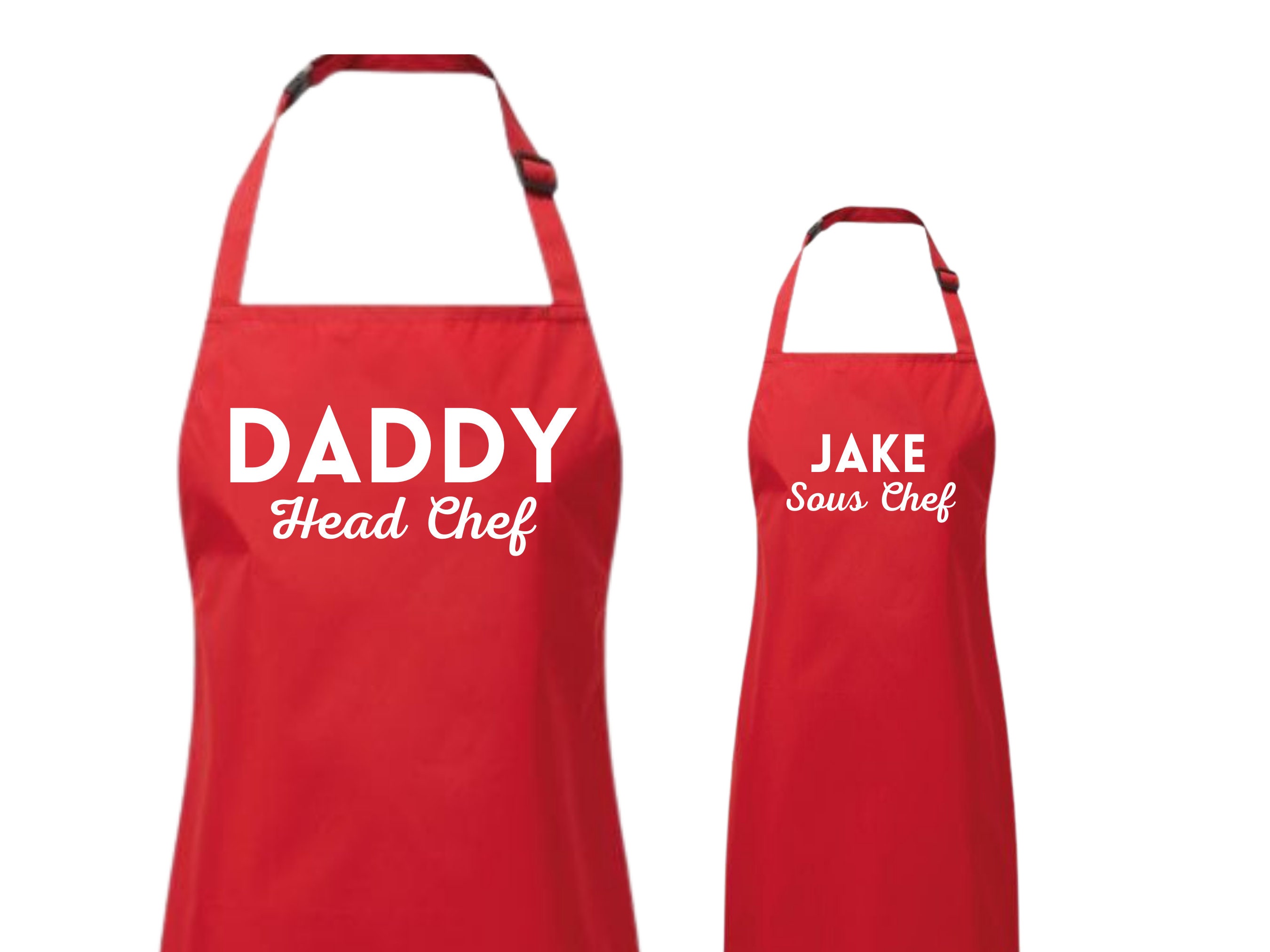 Dad and son matching aprons Head chef sous chef dad son Etsy