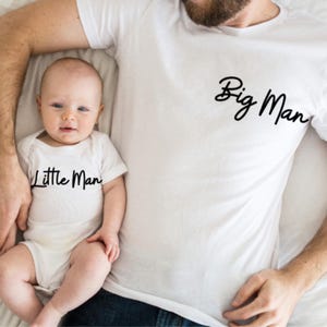 Big Man Little man Shirts, Fathers day gift, Matching Dad and son Tops, Dad and baby, new dads gift for fathers day, daddy gift from baby