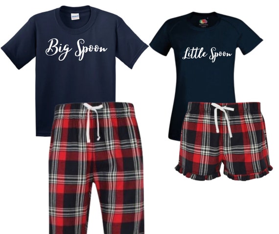 His Hers Pjs Big Spoon Little Spoon Personalised Valentine PJ