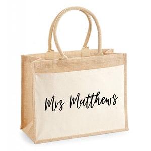 Personalised Jute Teacher Tote Bag, End of Term Gift bild 3