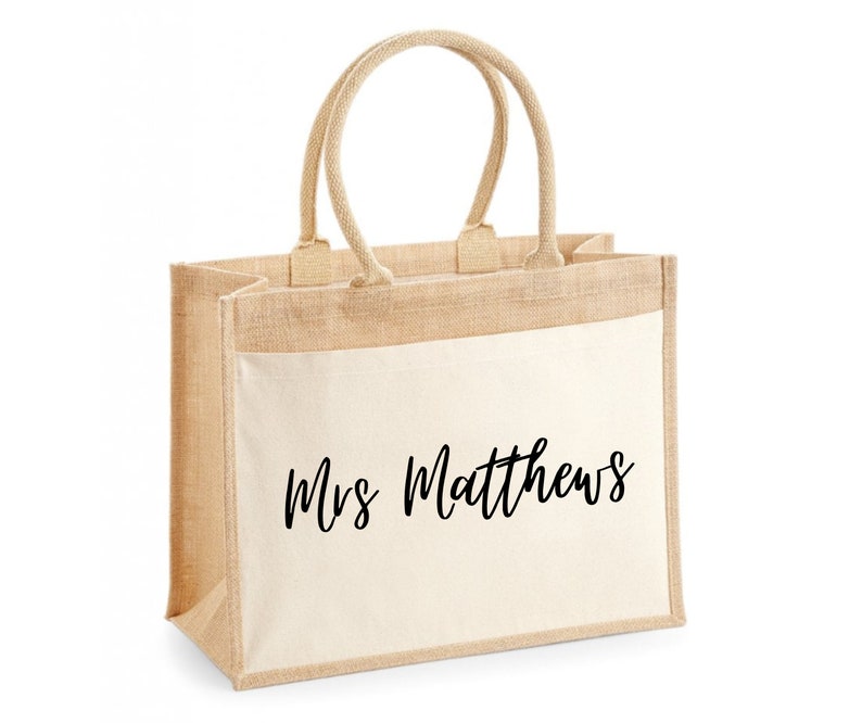 Personalised Jute Teacher Tote Bag, End of Term Gift bild 3