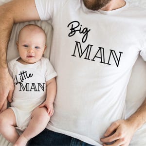 Big Man, Little man Shirts, Matching Dad and son Tops, Dad and son Matching sets, T-shirt for dad Gift, fathers day gift for dad from baby