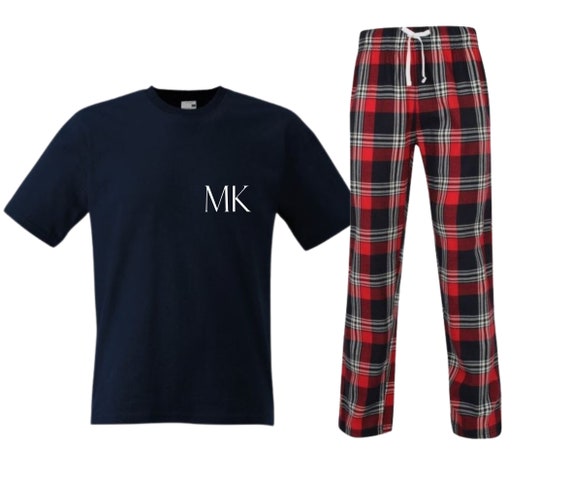 Couples Matching Pyjamas His and Her Pjs Personalised Tartan