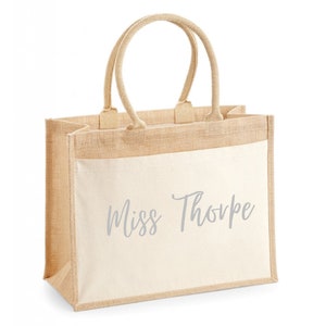 Personalised Jute Teacher Tote Bag, End of Term Gift bild 9