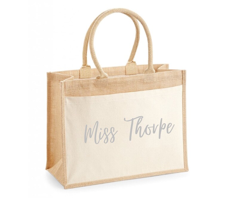Personalised Jute Teacher Tote Bag, End of Term Gift bild 9