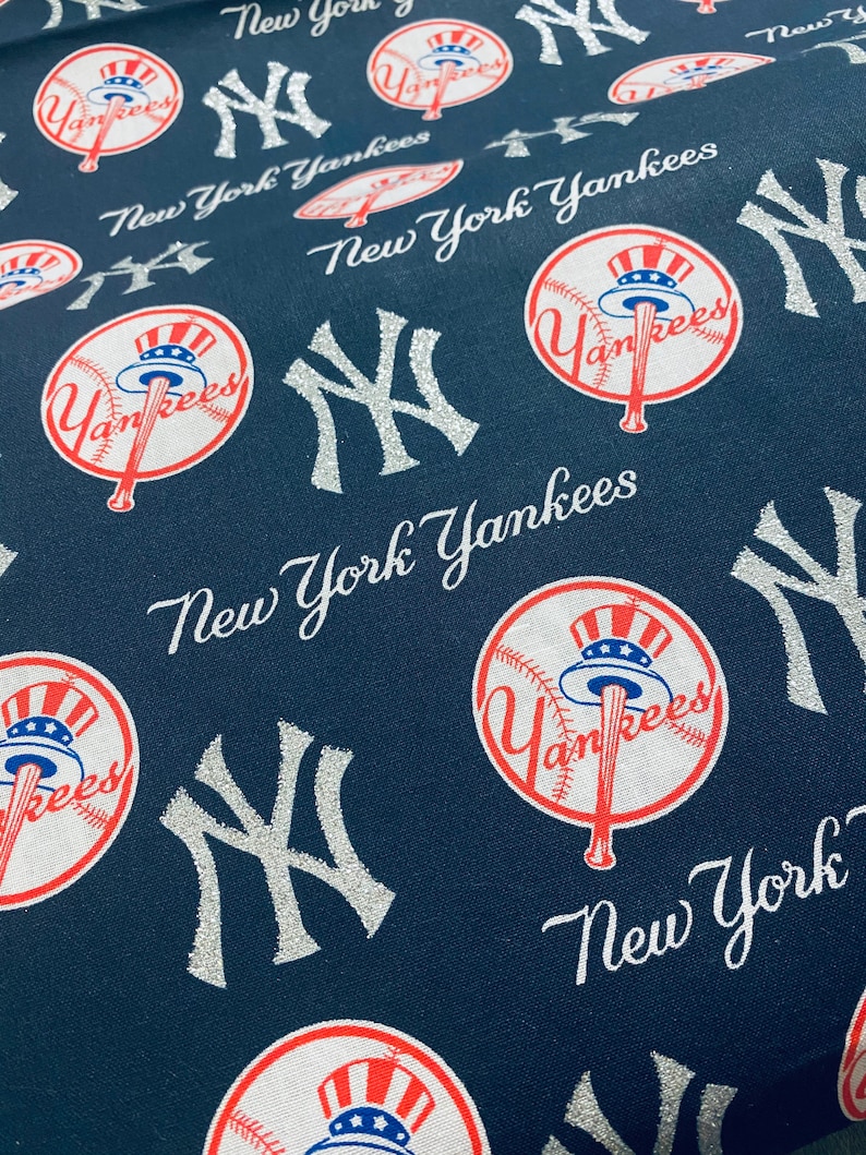 NY New York Yankees Cotton Fabric 9 x 44 1/4 yard | Etsy