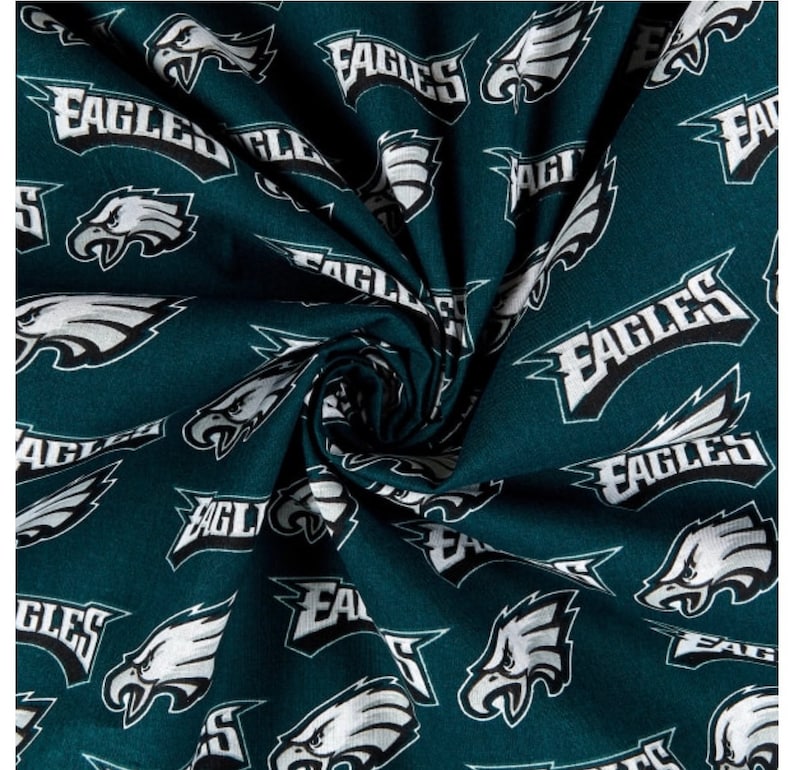Philadelphia Eagles Fabric 100 Cotton 9 x 58 FAST