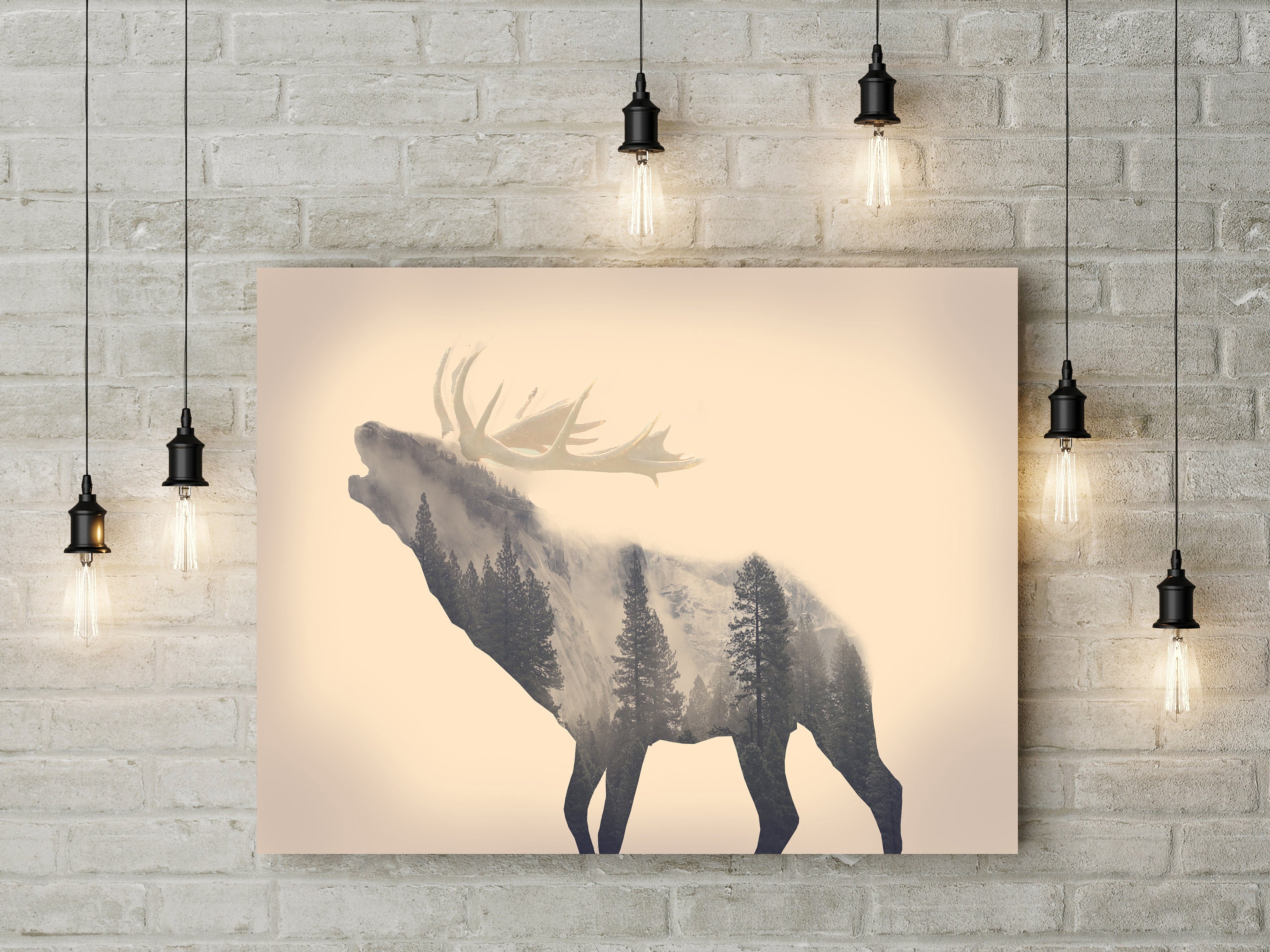 Moose Animal Canvas UK Wall Art Decor Picture Print Gift Home Etsy