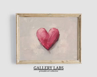 Cuadro de corazón de amor neutro • Arte minimalista para el Día de San Valentín (Impresión digital, vertical)