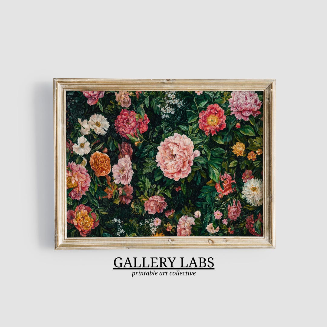 Botanical Garden Floral Print • Vintage Cottagecore Wall Art (digital ...