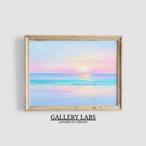 Pink Abstract Coastal Painting • Printable Trendy Beach Print • Preppy Apartment Decor • Seascape Print • Summer Home Decor • Digital Art