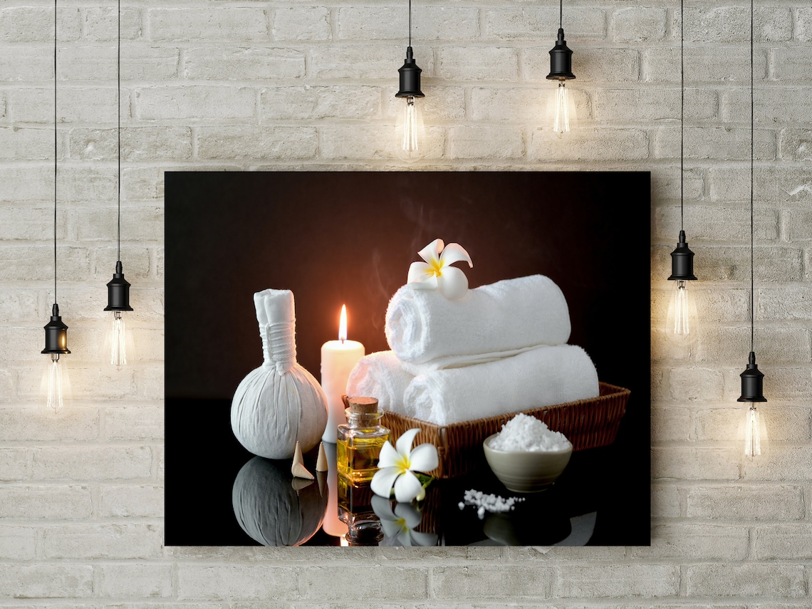 Relax Bathroom Spa Canvas UK Wall Art Deco Picture Print | Etsy