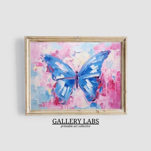 Abstract Butterfly Painting DOWNLOADABLE Girly Dorm Decor PRINTABLE Wall Art Pink Aesthetics Print Trendy Wall Art Preppy Room Decor
