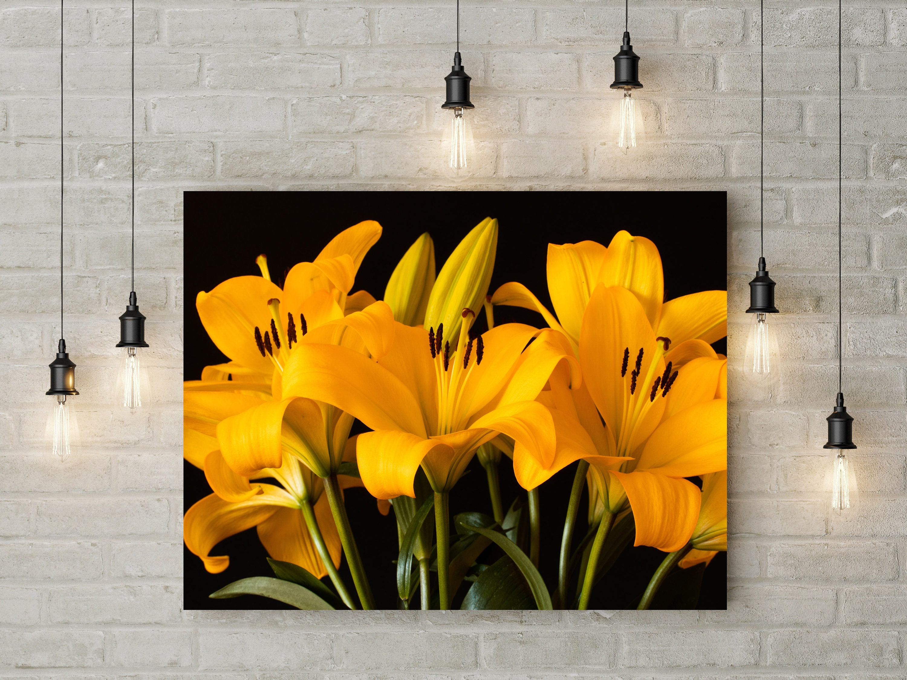 Lily Flower Canvas In The UK Wall Art Decor Picture Print Etsy