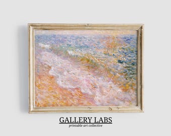 Pink Abstract Beach Print • Vintage Coastal Wall Art (Digital Download)