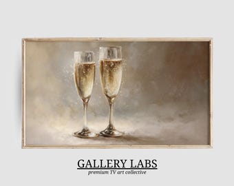 Champagne Glasses Painting for Samsung Frame TV • NYE Screensaver (Digital Download)