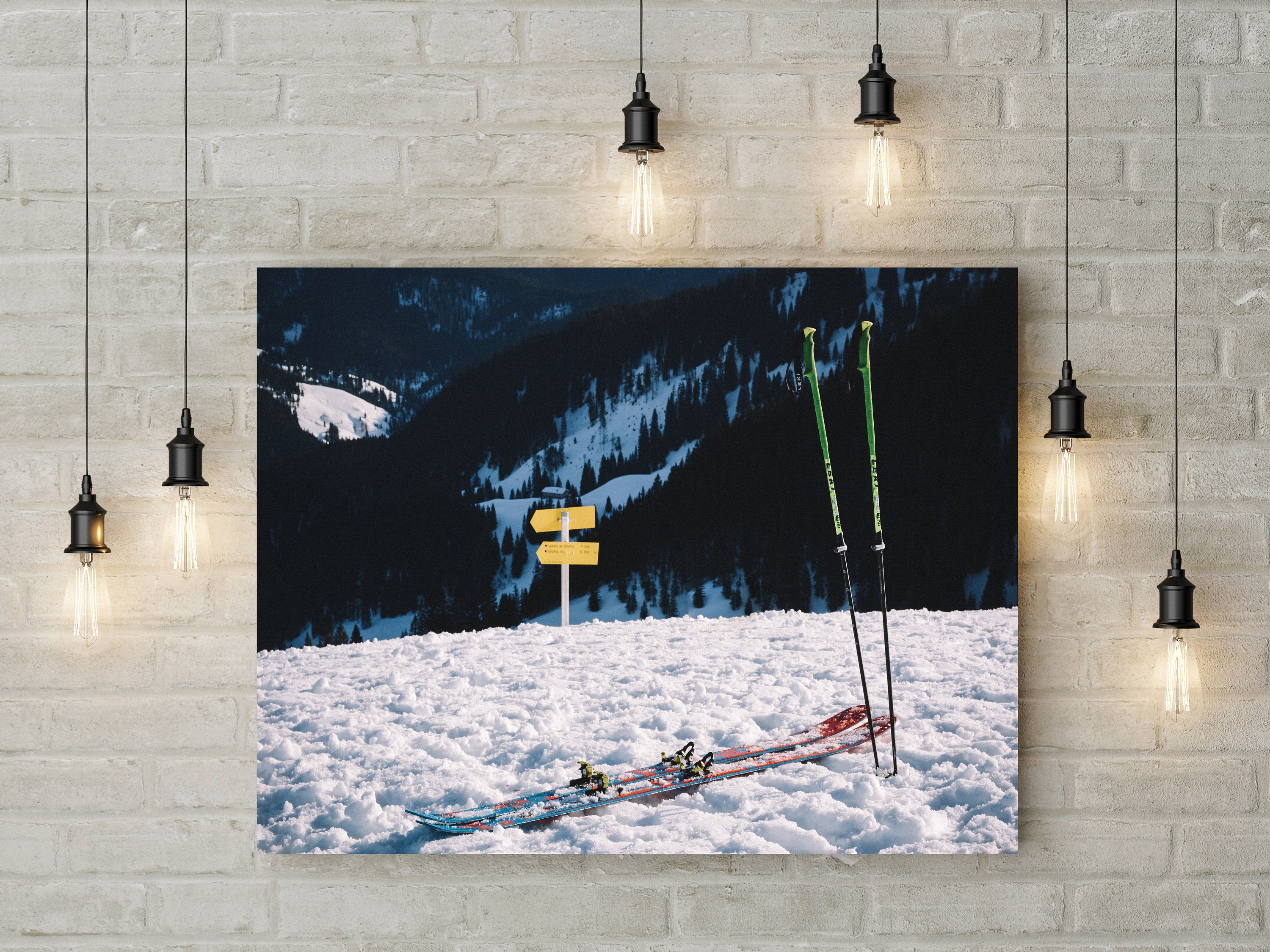 Ski Canvas Wall Art Decor Skiing Snow Snowy Mountains Winter Etsy UK