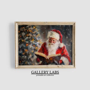 Santa Claus Painting • Vintage Christmas Print (Digital Art, Horizontal)