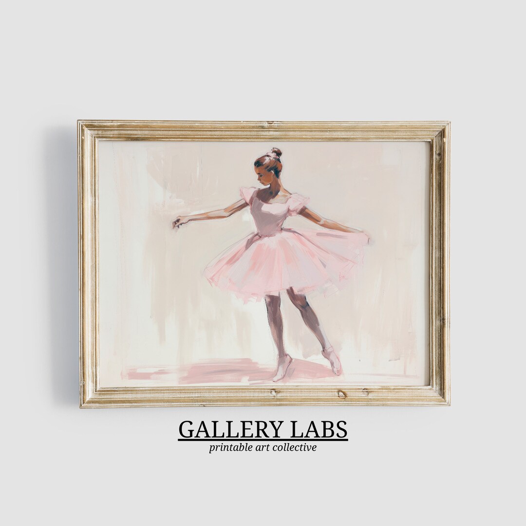 HOLEILUCK Ballerina Wandbild 85x130cm - Rosa Ballett Kunstdruck Gerahmt