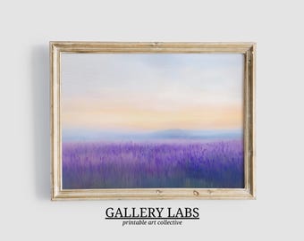 Abstract Lavender Field Art Print • Minimalist Landscape Painting (Digital Download)