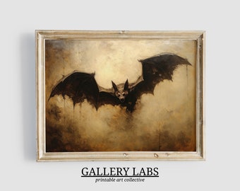 Pintura de Morcego Gótico • Arte Vampírica Dark Academia (Download para Impressão)