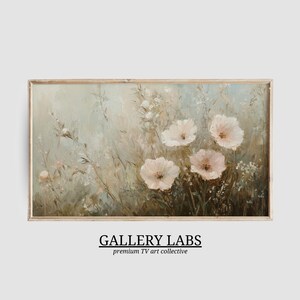 Rustic Flower Painting Samsung Frame TV Art • Moody Wildflower Art • Vintage Farmhouse Decor • Botanical Painting • Antique Digital TV Art