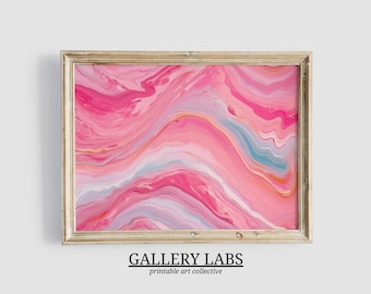 Abstract Pink Swirl Art Print • Colorful Dorm Decor (Digital Download)