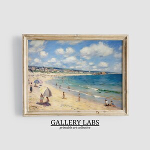 Vintage Coastal Painting PRINTABLE Wall Art Abstract Beach Print DOWNLOADABLE Seaside Apartment Decor Seascape Print Minimalist Ocean Art