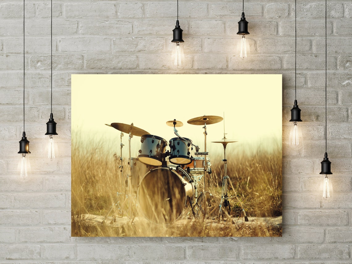 Drum Kit Set Canvas UK Wall Art Decor Picture Print Drums Etsy UK