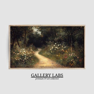 Moody Wildflower Samsung Frame TV Art • Spring Farmhouse Wall Decor • Vintage Forest Artwork • Dark Floral Painting • Digital TV Art