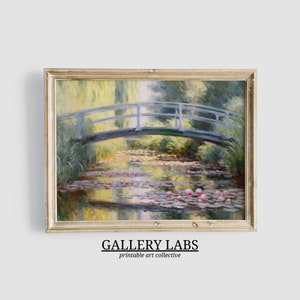 Water Lilies Art PRINTABLE Nature Decor DOWNLOADABLE Abstract Aesthetic Vintage Cottage Core Print Floral Wall Art Farmhouse Decor