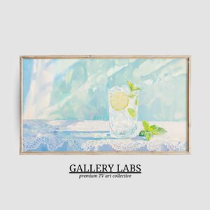Preppy Bar Cart Samsung Frame TV Art • Still Life Painting • Trendy Apartment Decor • Kitchen Art • Aesthetic Room Decor • Minimalist TV Art
