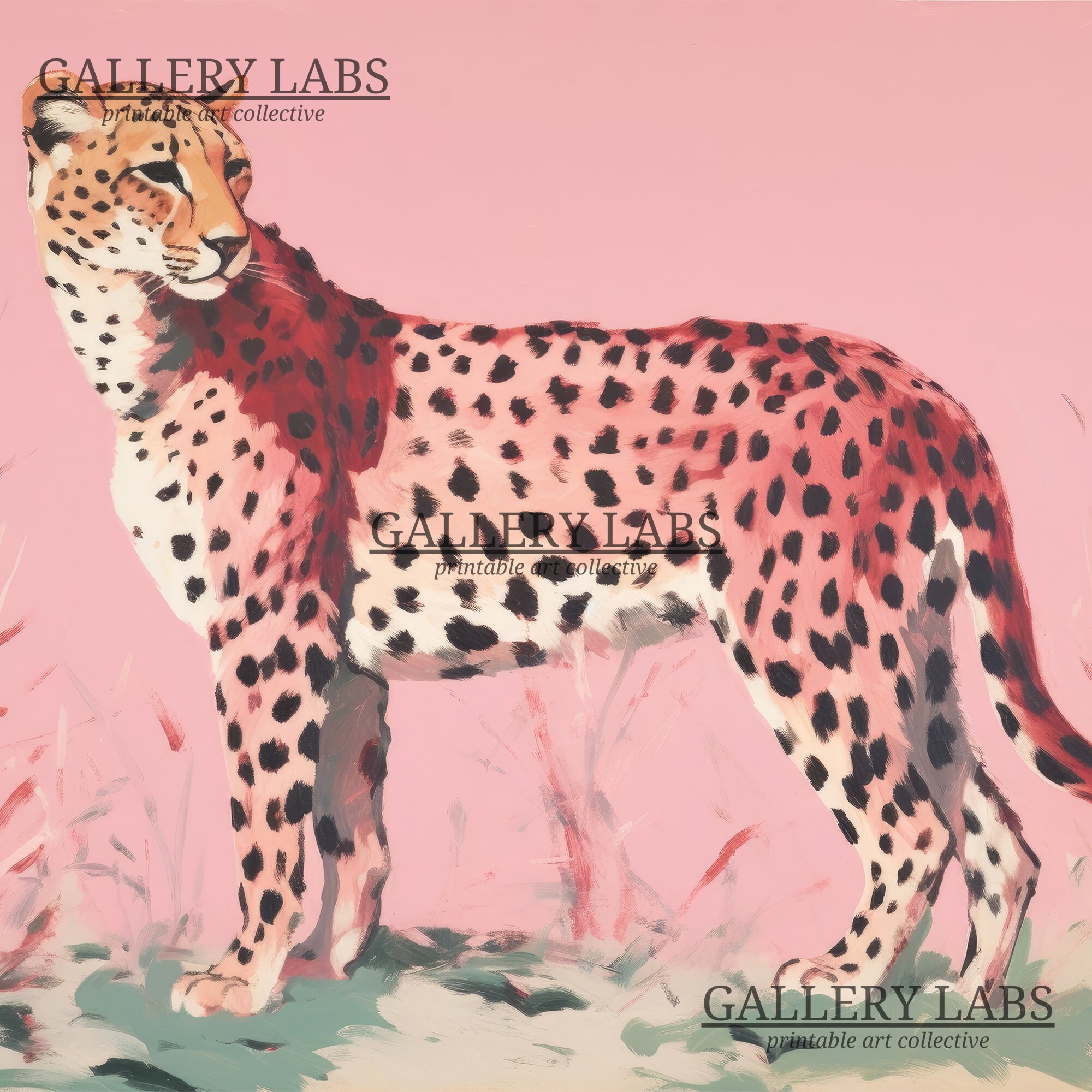 Pink Cheetah Print DOWNLOADABLE Maximalist Wall Art