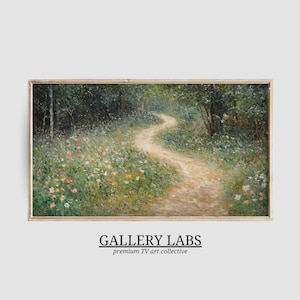Moody Forest Samsung Frame TV Art • Spring Farmhouse Wall Decor • Abstract Wildflower Artwork • Vintage Floral Painting • Digital TV Art