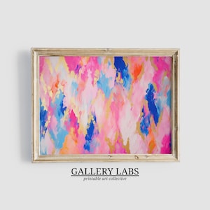 Abstract Pink Gold Painting DOWNLOADABLE Colourful Dorm Decor PRINTABLE Wall Art Pink Aesthetics Print Trendy Wall Art Preppy Room Decor