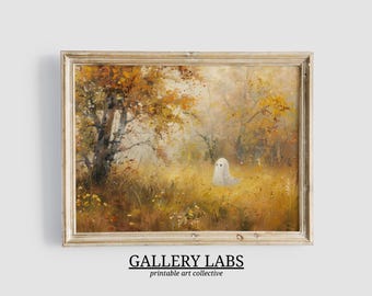 Cuadro de fantasmas • Arte de pared imprimible de Halloween vintage (descarga digital)