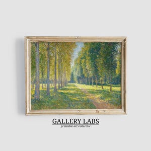 Vintage Forest Print • Rustic Summer Painting • Woodland Nursery Decor • Moody Nature Wall Art • Green Landscape Print • Farmhouse Decor