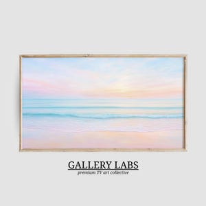 Pink Beach Painting Samsung Frame TV Art • Girly Ocean TV Art • Trendy Coastal Art • Coquette Room Decor • Summer Beach House Decor