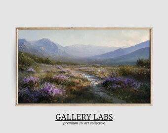 Vintage Mountain Wildflower Painting • Samsung Frame TV Art (Digital Download)