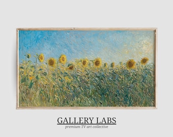 Vintage Sunflower Field Oil Painting • Samsung Frame TV Art (Digital Download)
