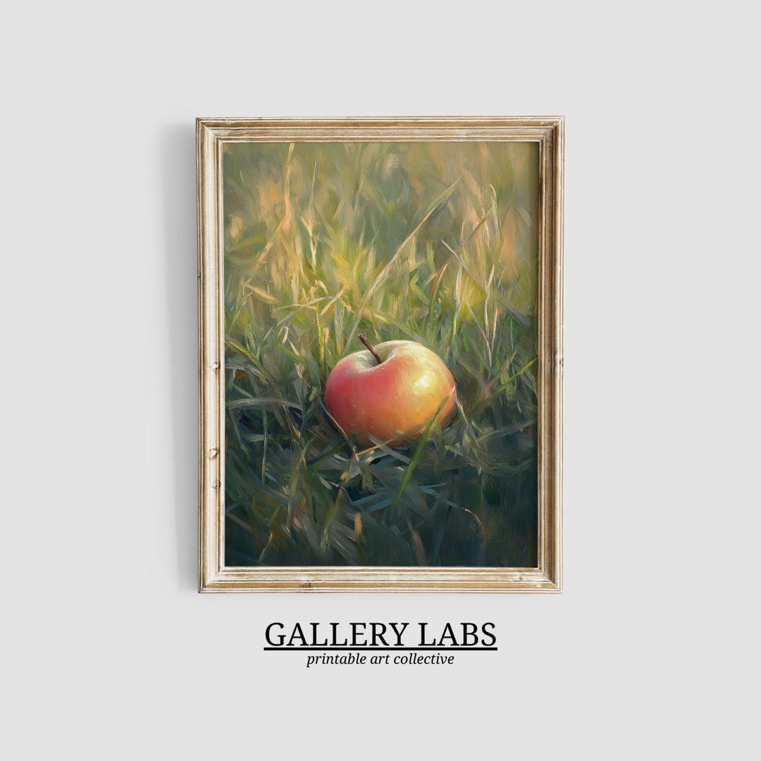 Apple Still Life Oil Painting • Vintage Kitchen Wall Art (digital ...