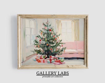 Vintage Weihnachts-Weihnachtsbaum Malerei • Girly Winter Holiday Art (Digitaler Download)