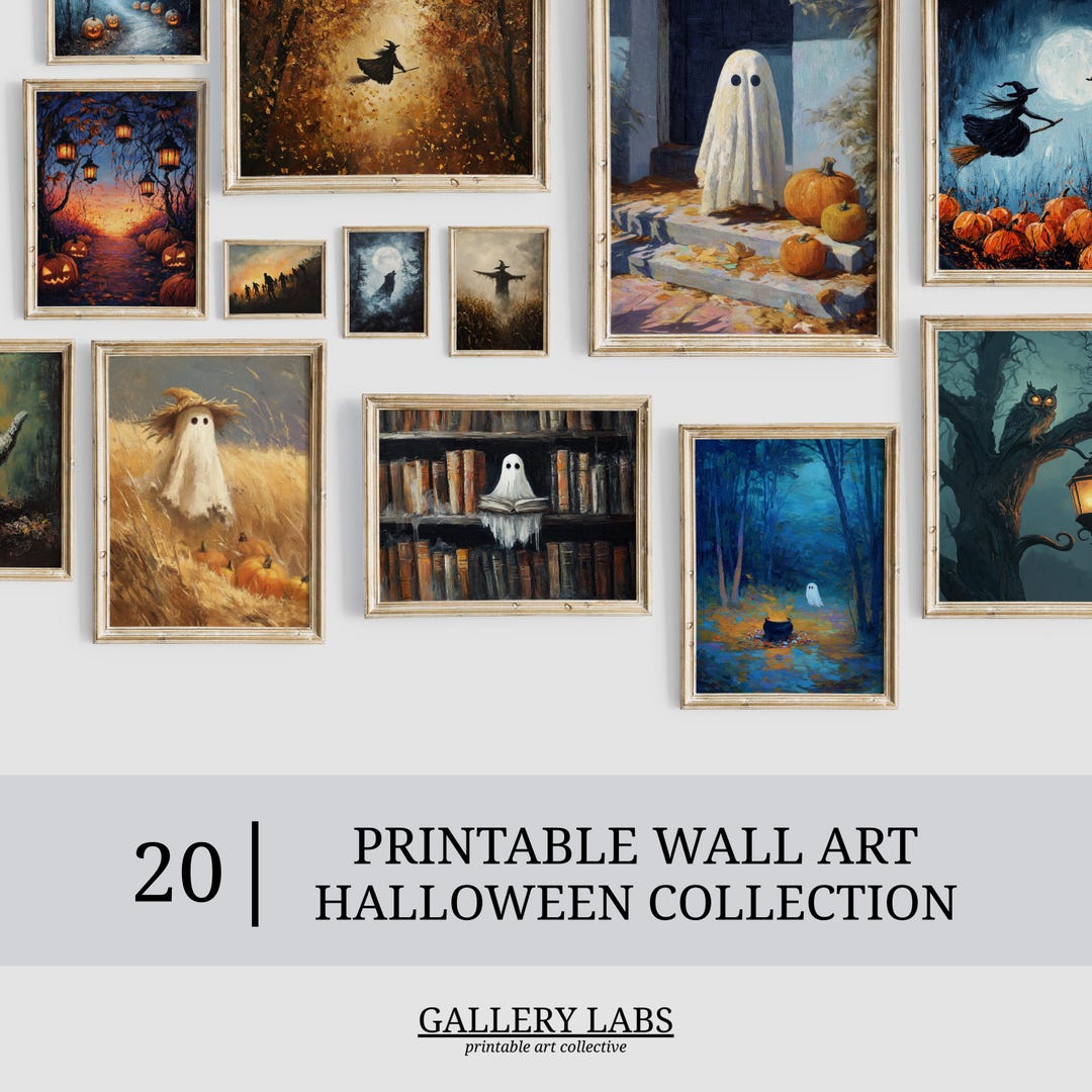 Vintage Halloween Prints • Spooky Gothic Gallery Wall Art Collection ...